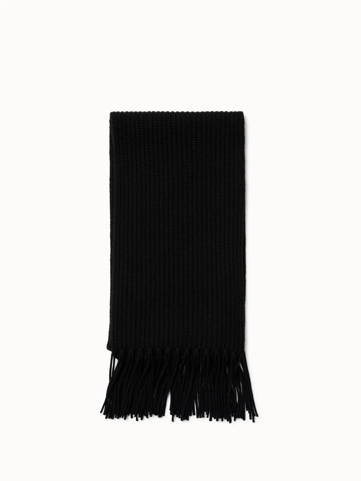 Chunky Long Rib Scarf with Fringes
