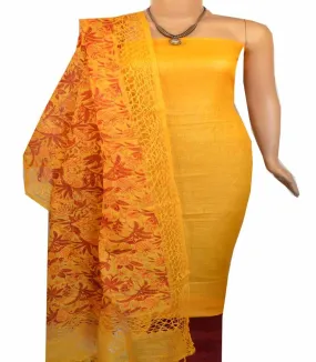 Churidar Material: Top in Linen, Dupatta in Linen and Bottom in Cotton Silk (Un-stitched)-180100397