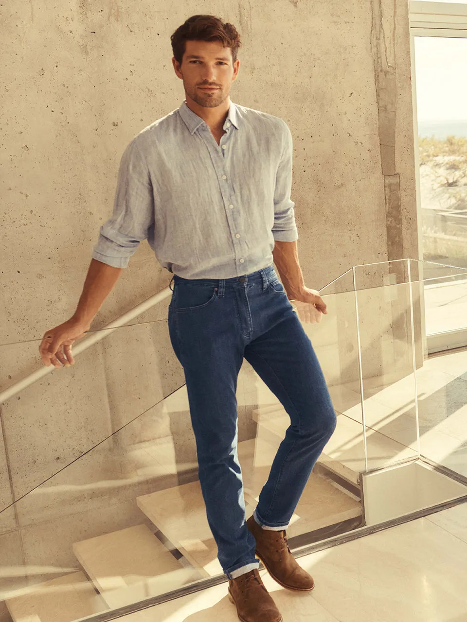 Courage Straight Leg Jeans In Mid Kona