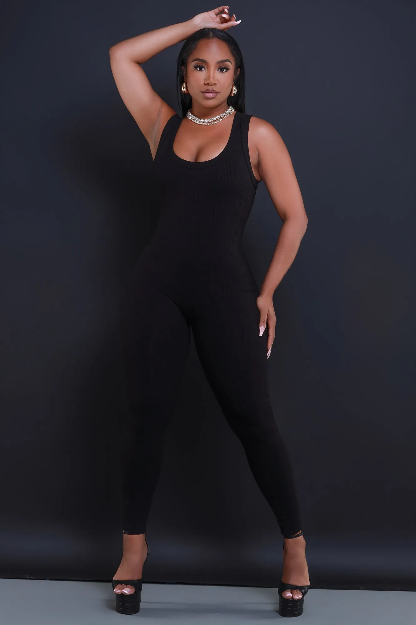 Cover Me Cellulite Deleter Sleeveless Jumpsuit - Black