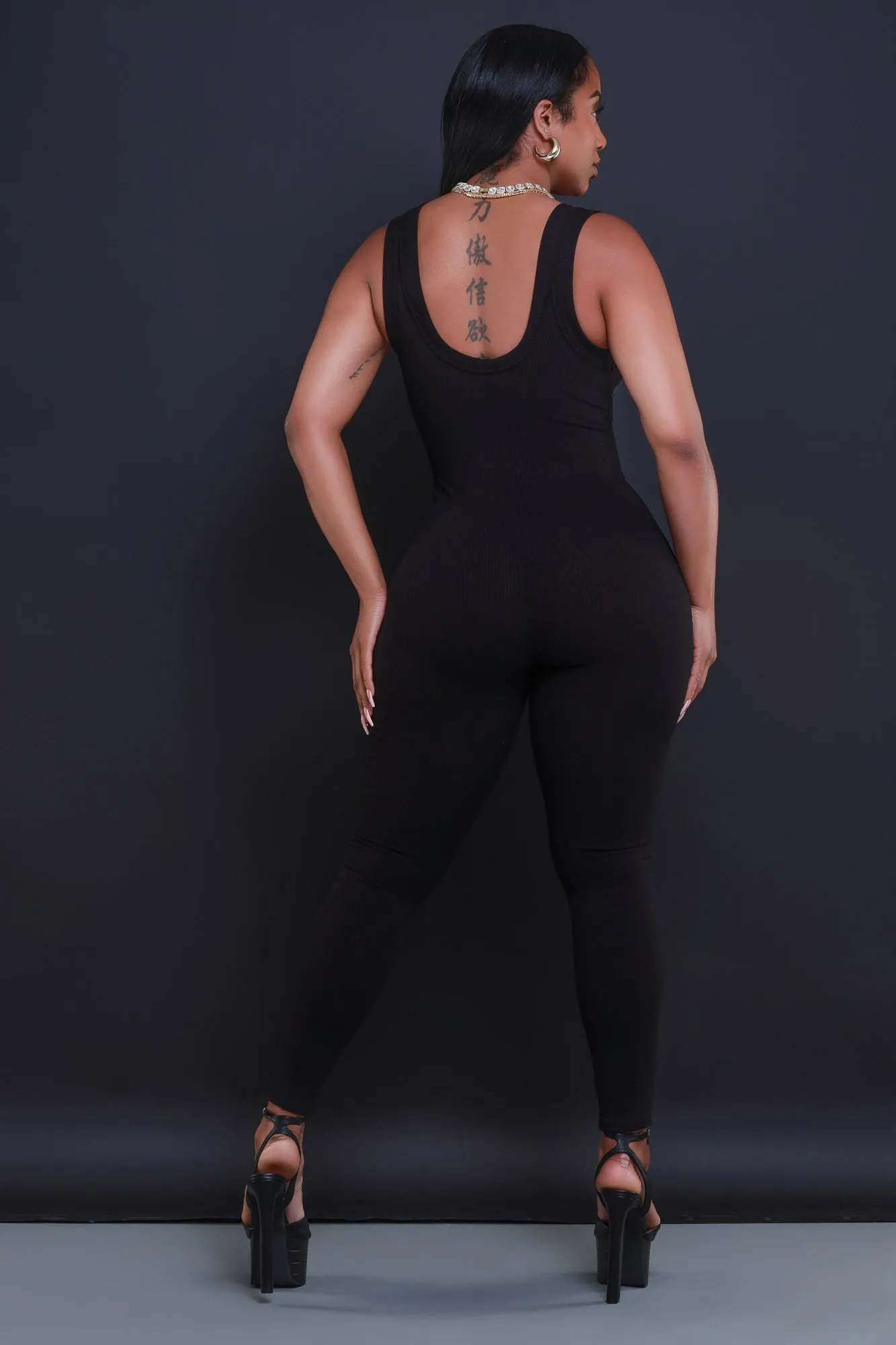 Cover Me Cellulite Deleter Sleeveless Jumpsuit - Black