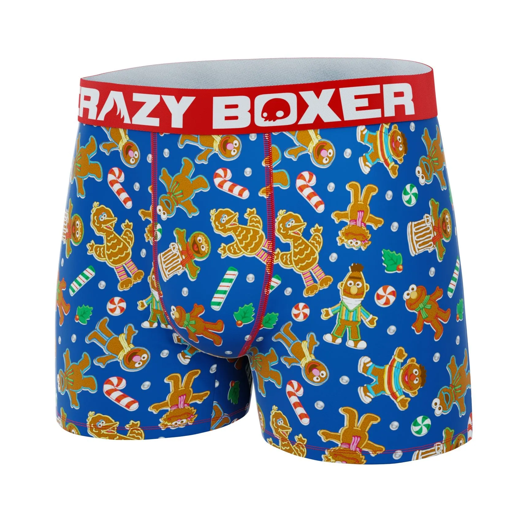 CRAZYBOXER Sesame Street Cookie Santa Monster Men's Boxer Briefs