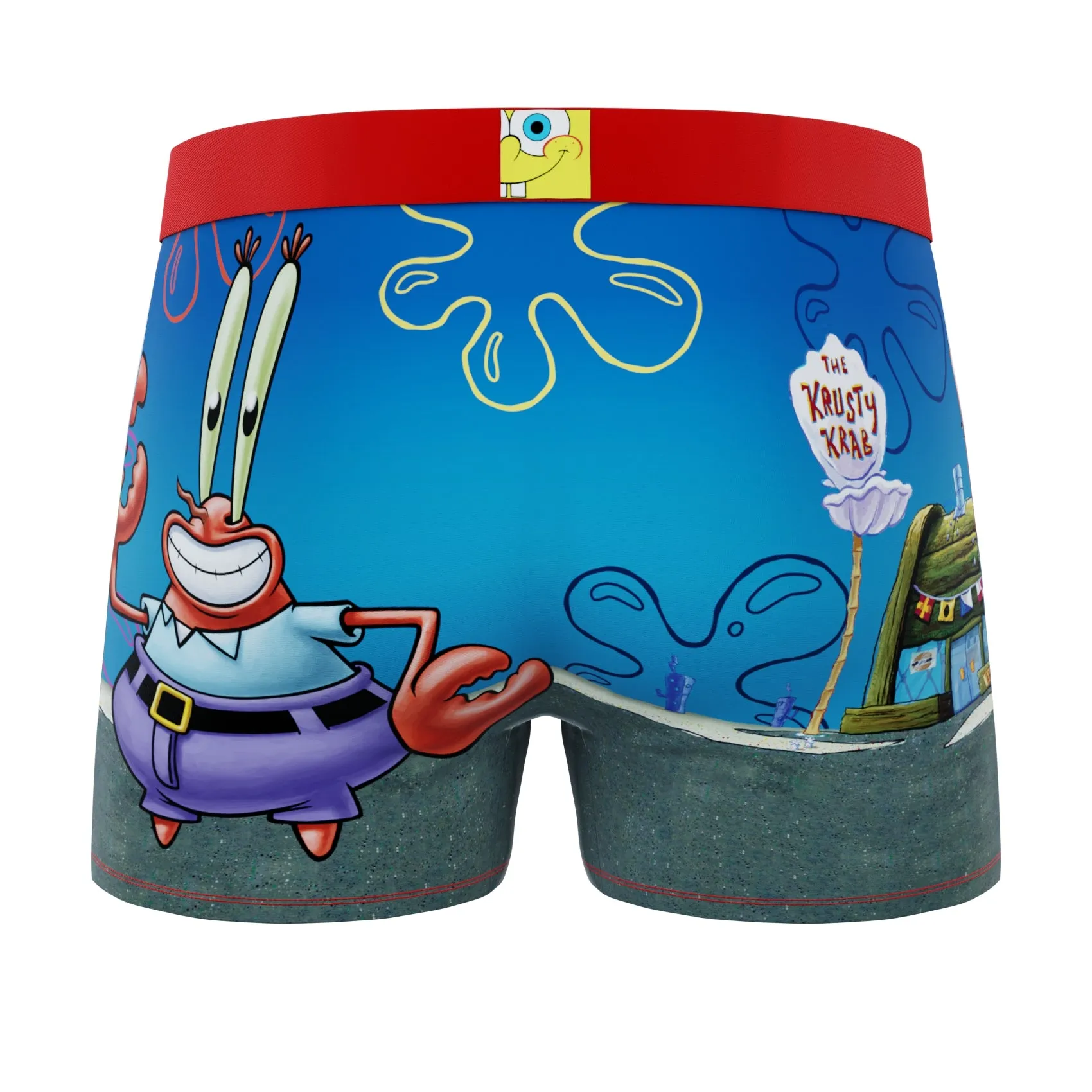 CRAZYBOXER Spongebob Krabs Men's Boxer Briefs (2 Pack)
