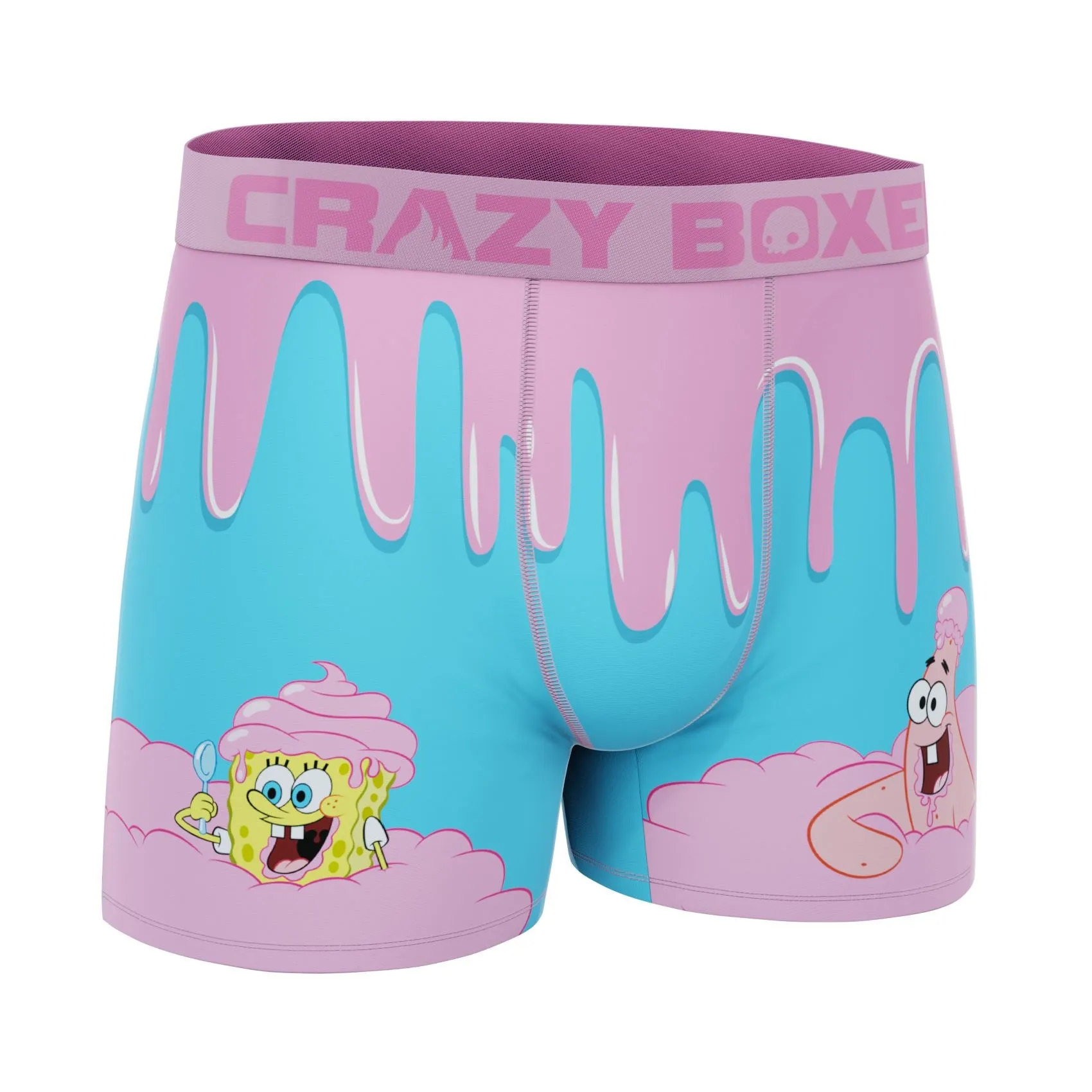 CRAZYBOXER SpongeBob Pinky Ice Cream Men's Boxer Briefs (Creative Packaging)