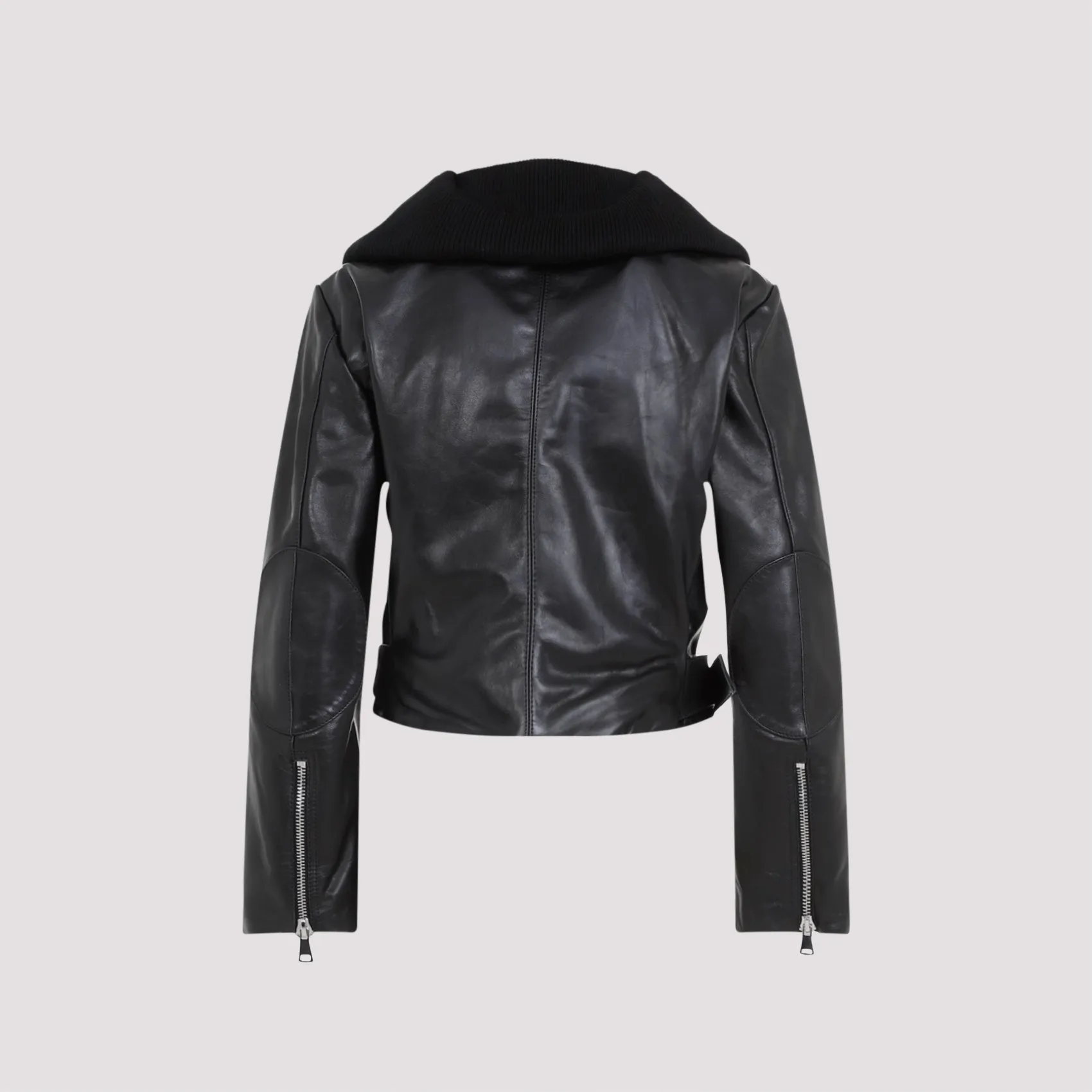 CROPPED LEATHER BIKER JACKET