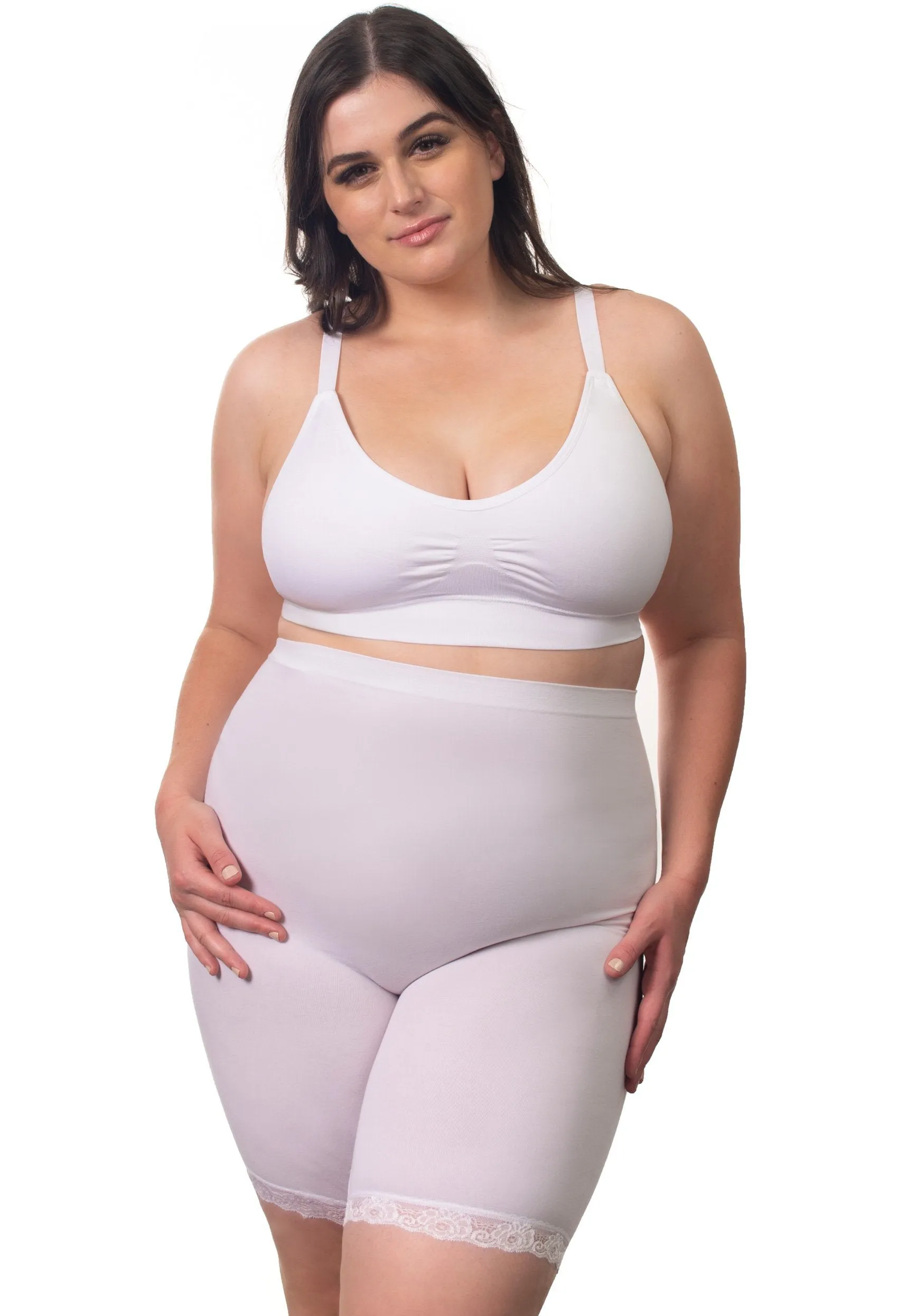 Curvy Anti Chafing High Rise Long Cotton Shorts - 3 Pack