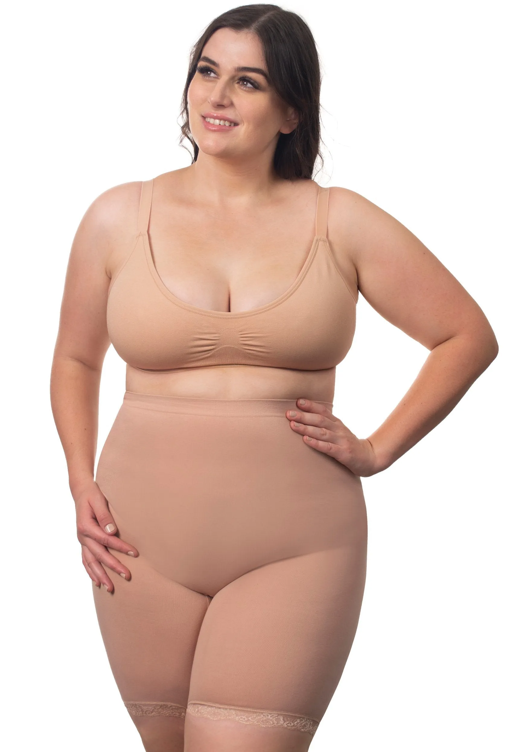 Curvy Anti Chafing High Rise Long Cotton Shorts - 3 Pack