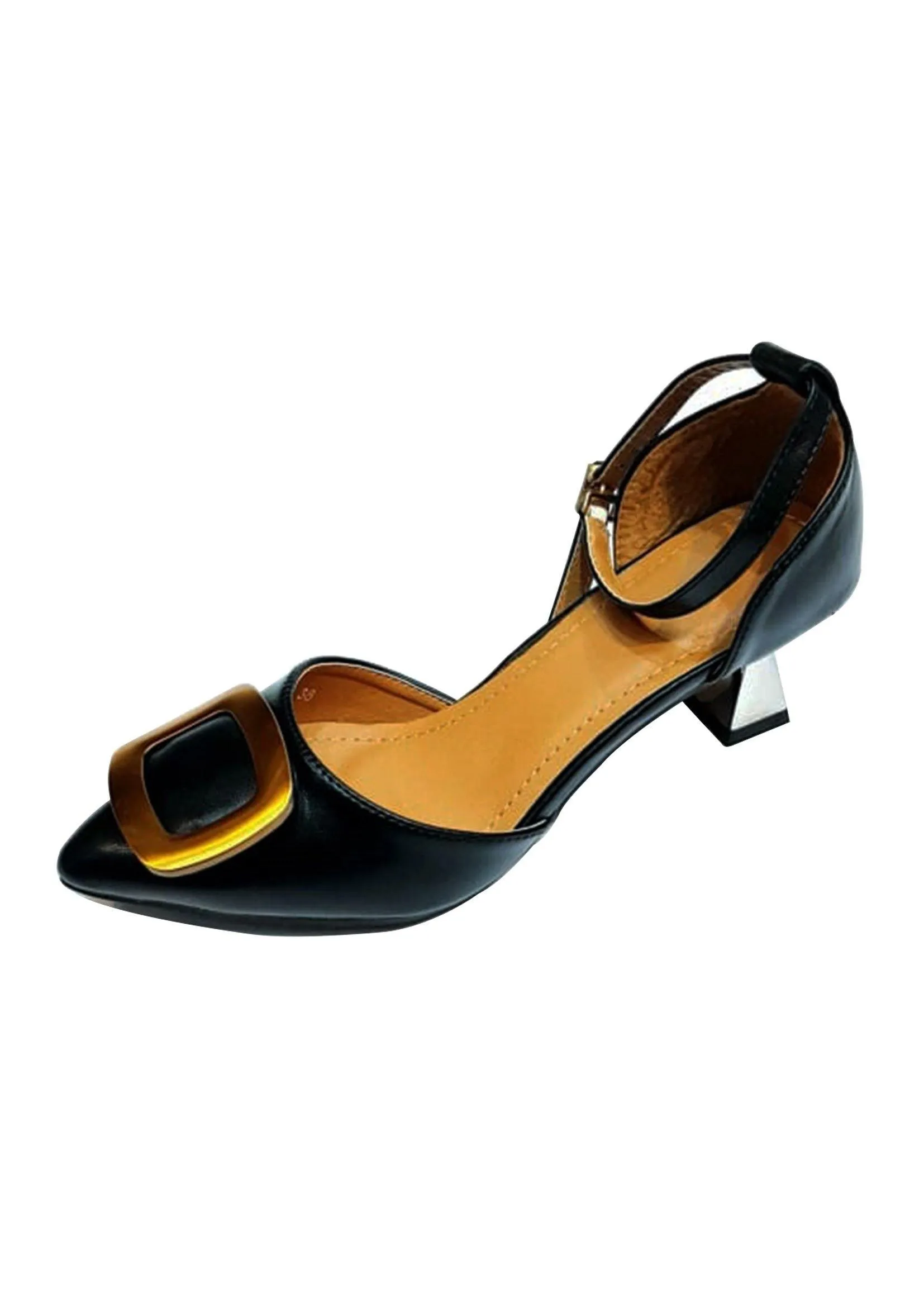 Designer Mart Women's Pointed Toe Ankle Strap Pumps