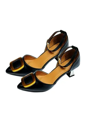 Designer Mart Women's Pointed Toe Ankle Strap Pumps