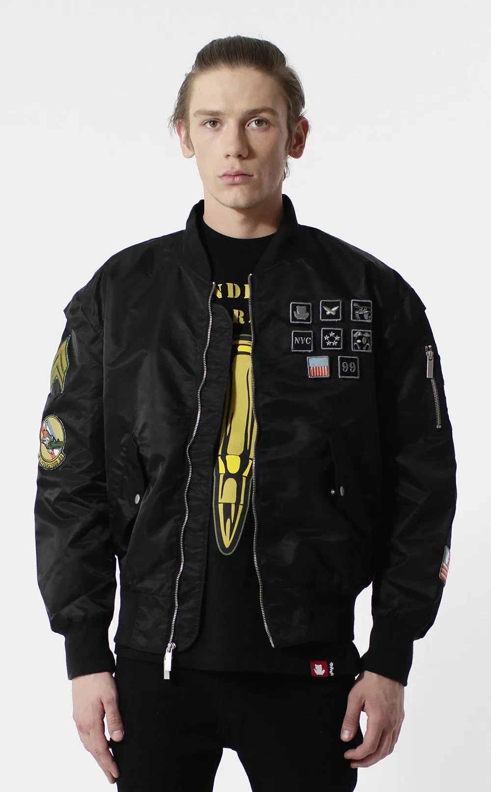 Entree LS Militeddy MA-1 Black Flight Bomber Jacket