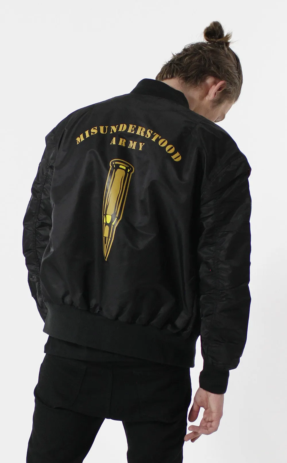 Entree LS Militeddy MA-1 Black Flight Bomber Jacket