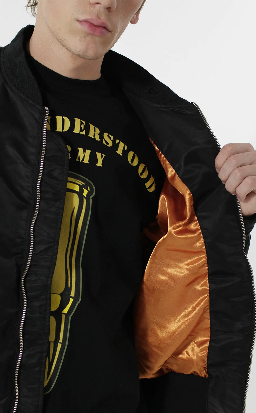 Entree LS Militeddy MA-1 Black Flight Bomber Jacket