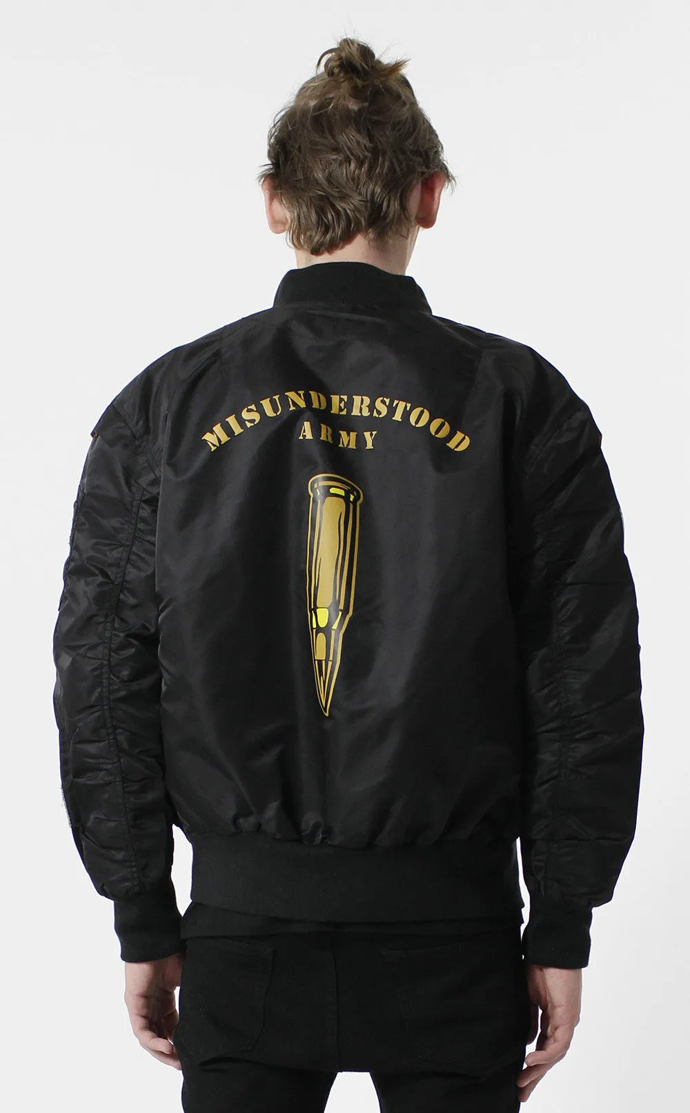 Entree LS Militeddy MA-1 Black Flight Bomber Jacket