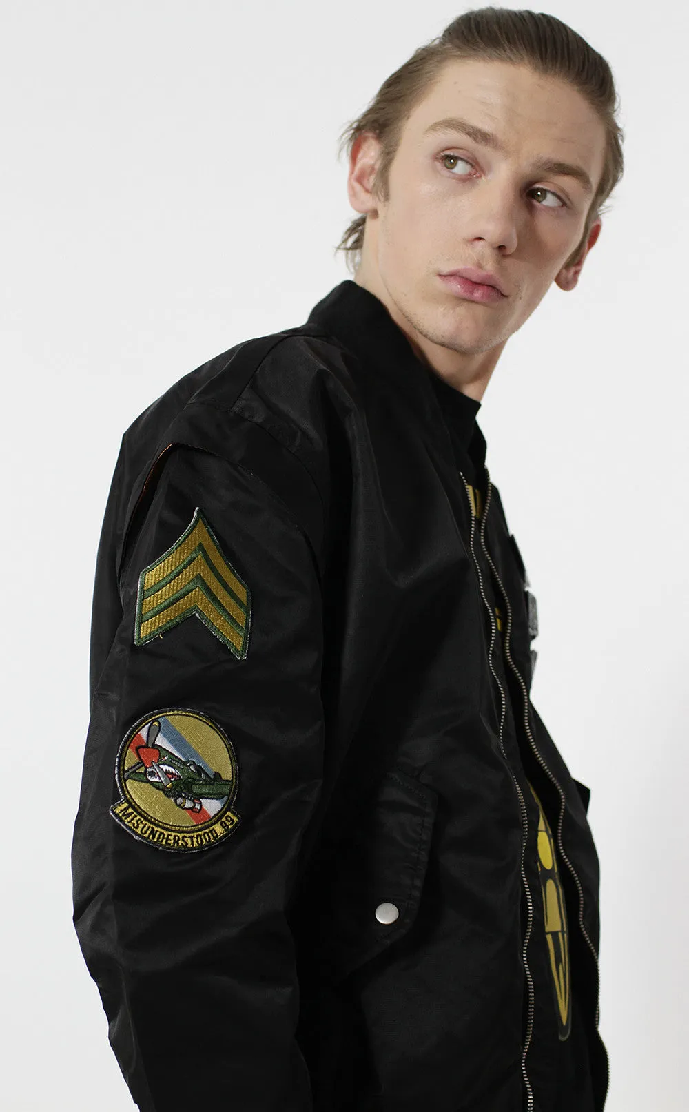 Entree LS Militeddy MA-1 Black Flight Bomber Jacket