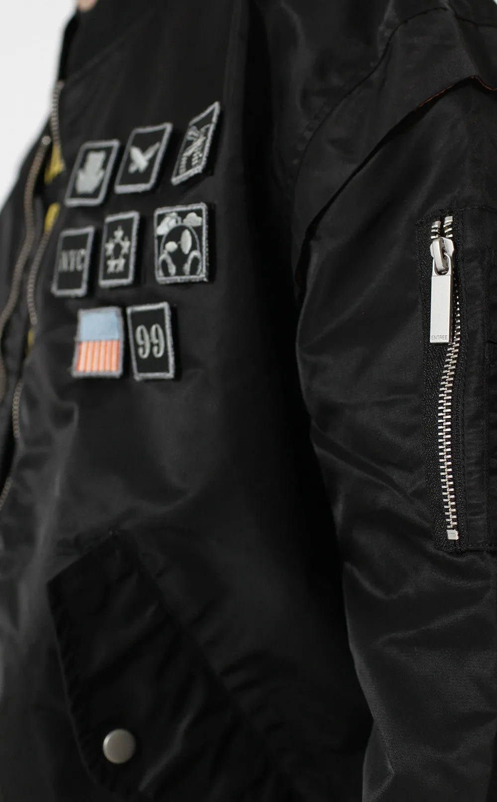 Entree LS Militeddy MA-1 Black Flight Bomber Jacket