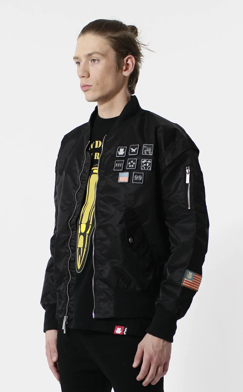 Entree LS Militeddy MA-1 Black Flight Bomber Jacket
