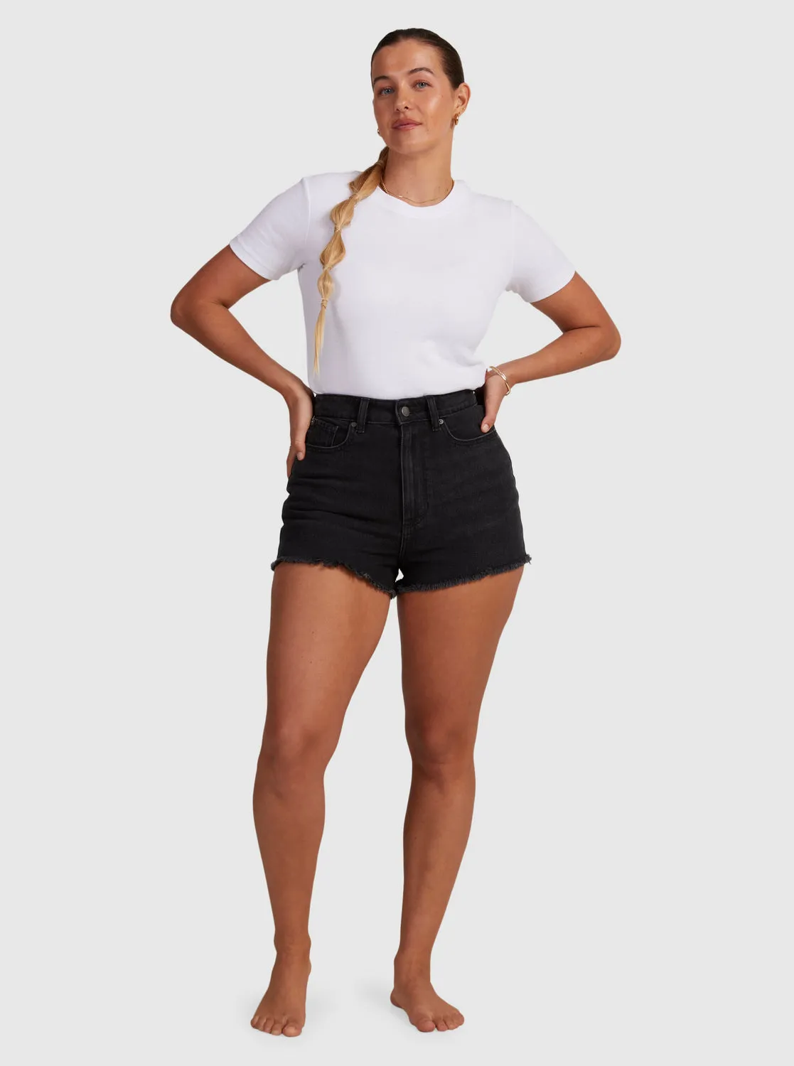 Eva Denim Shorts - Anthracite