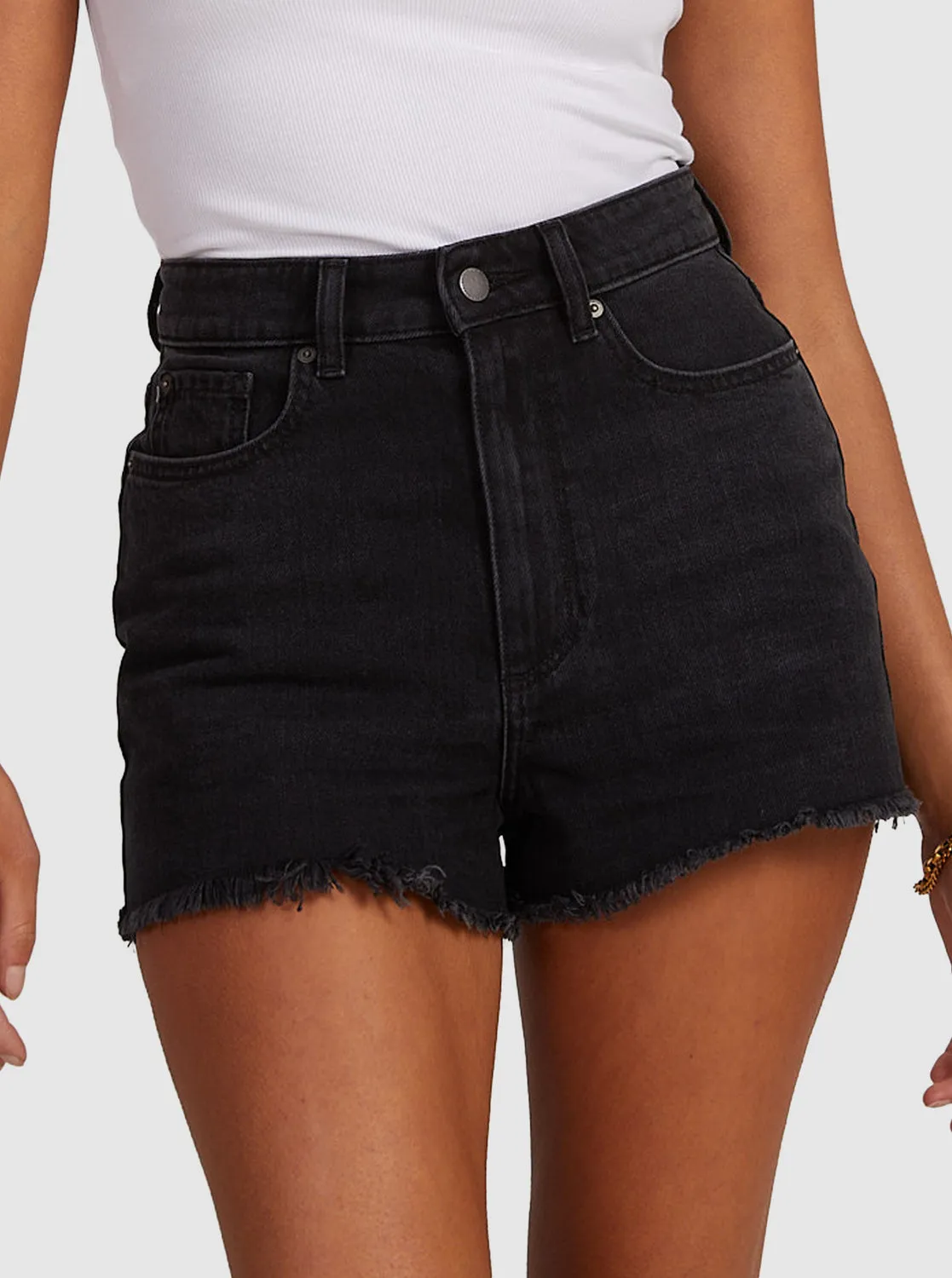 Eva Denim Shorts - Anthracite