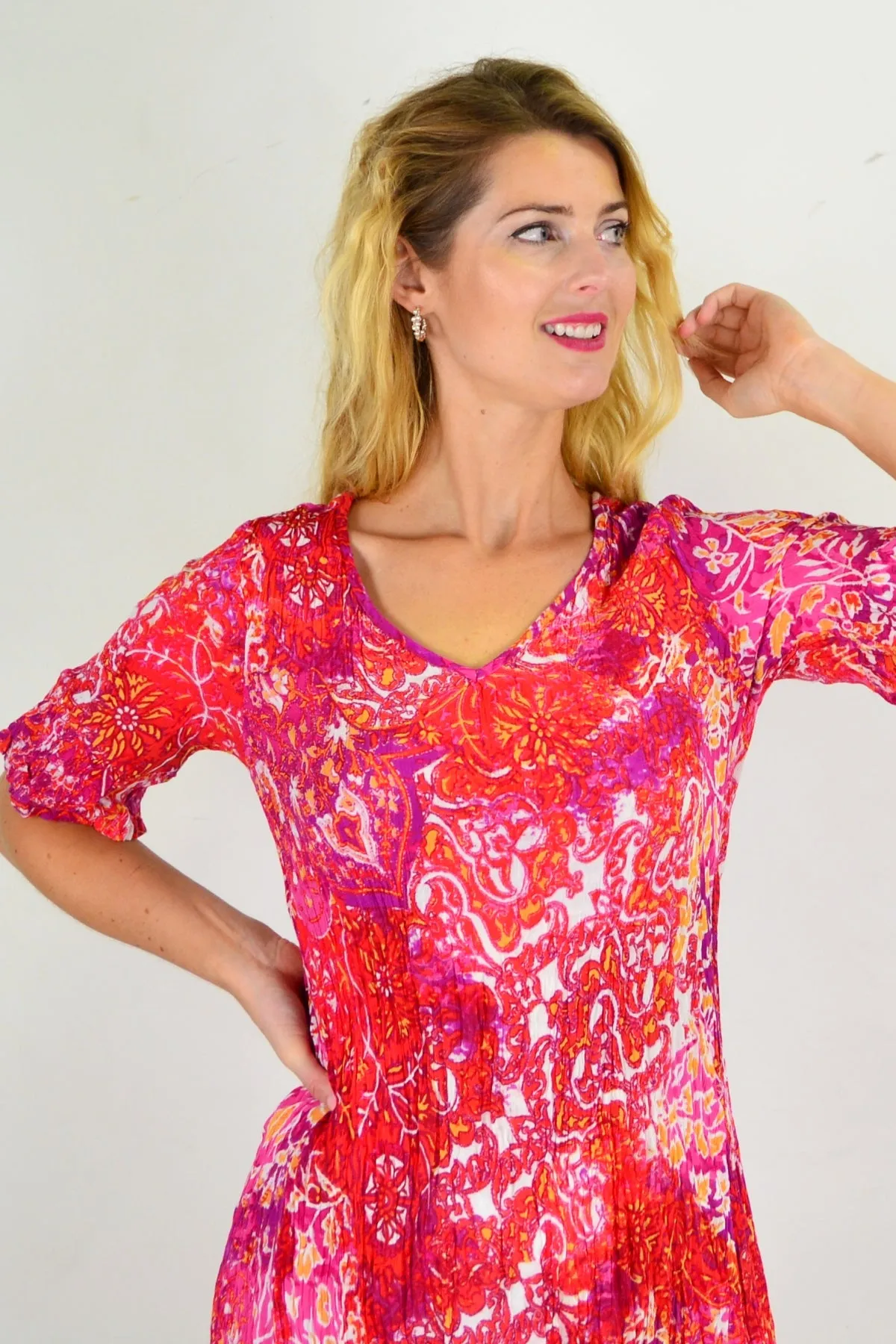 Everyday Fun Crinkle Tunic Shift Dress