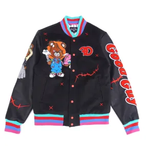 F1065 Love Kills Wool Varsity Jacket - Black