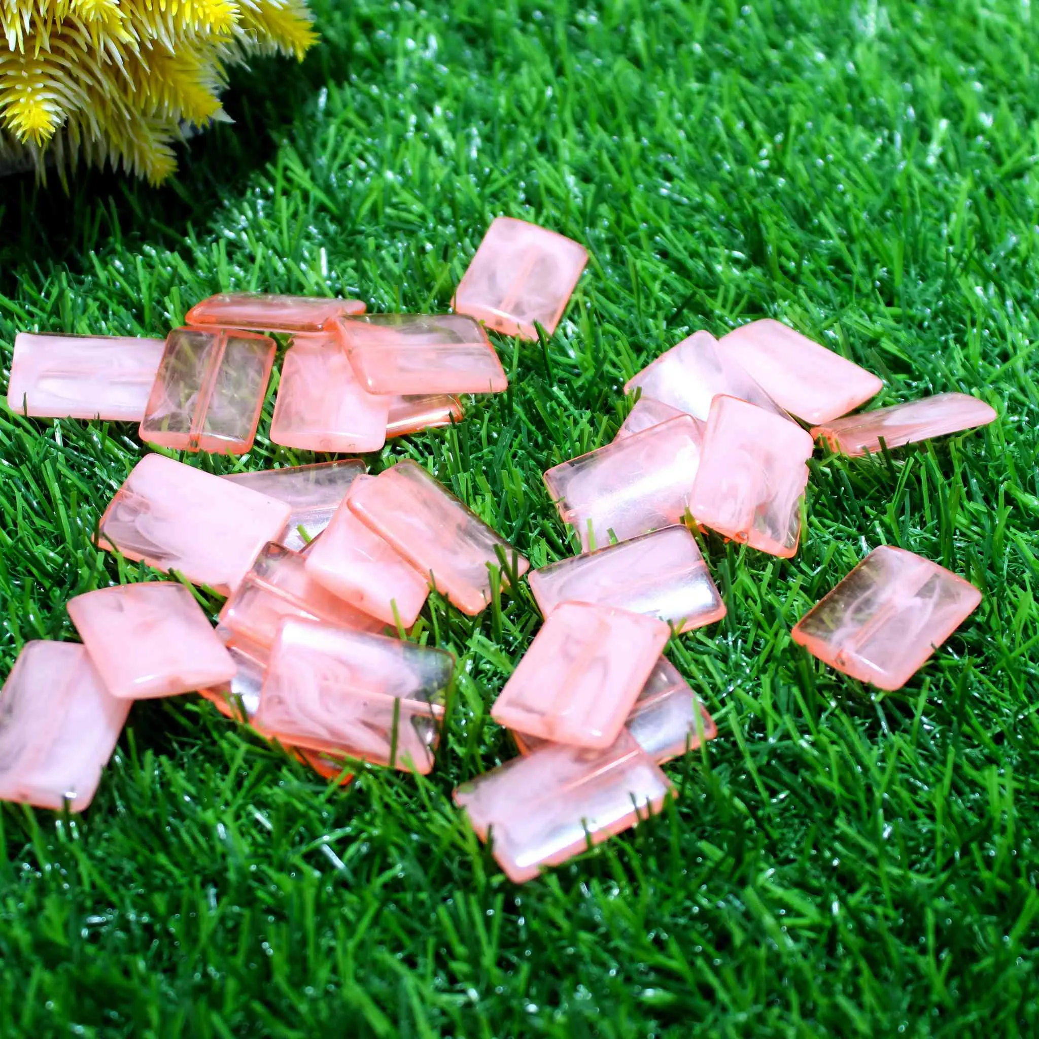 Flat Base Crystal Resin Blocks Motif for DIY Craft Trousseau Packing or Decoration - 12404