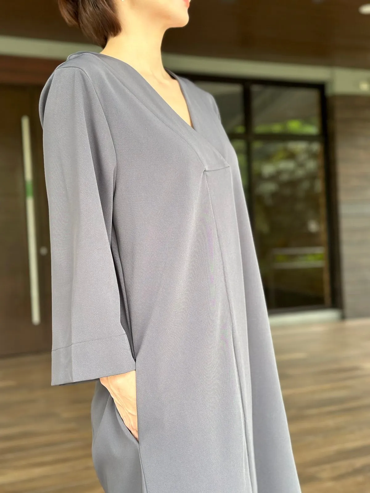 Fleurine Dress in Grey