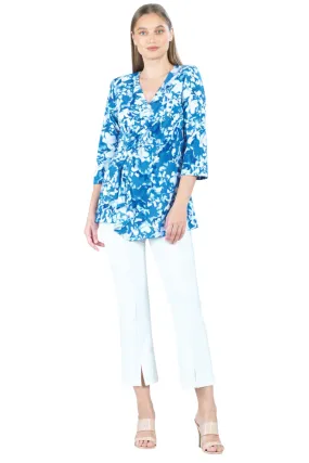 Floral Blossom Side Gathered Drape Hem Tunic