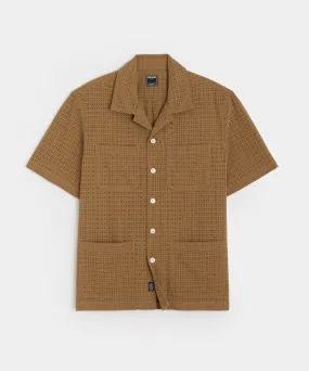 Floral Eyelet Leisure Shirt in Brown