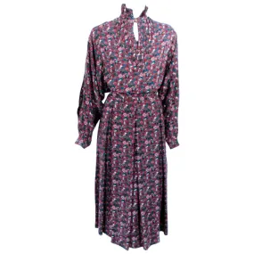 GUCCI 2 pc Silk Floral Blouse and Skirt Set Size 46