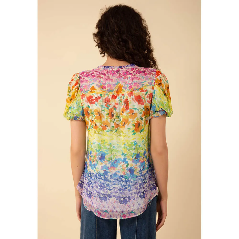Hale Bob Ana Short Sleeve Top - Blue