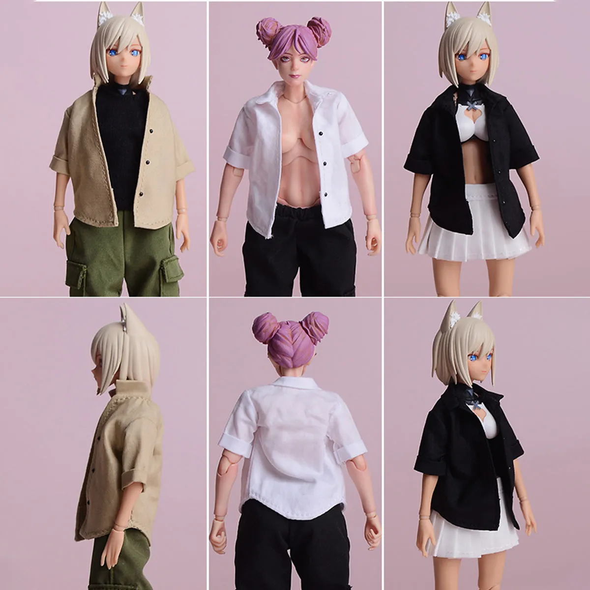 HiPlay ATStory, Machine Girl Shirt White Color, Doll Clothes For 6-inches Figure