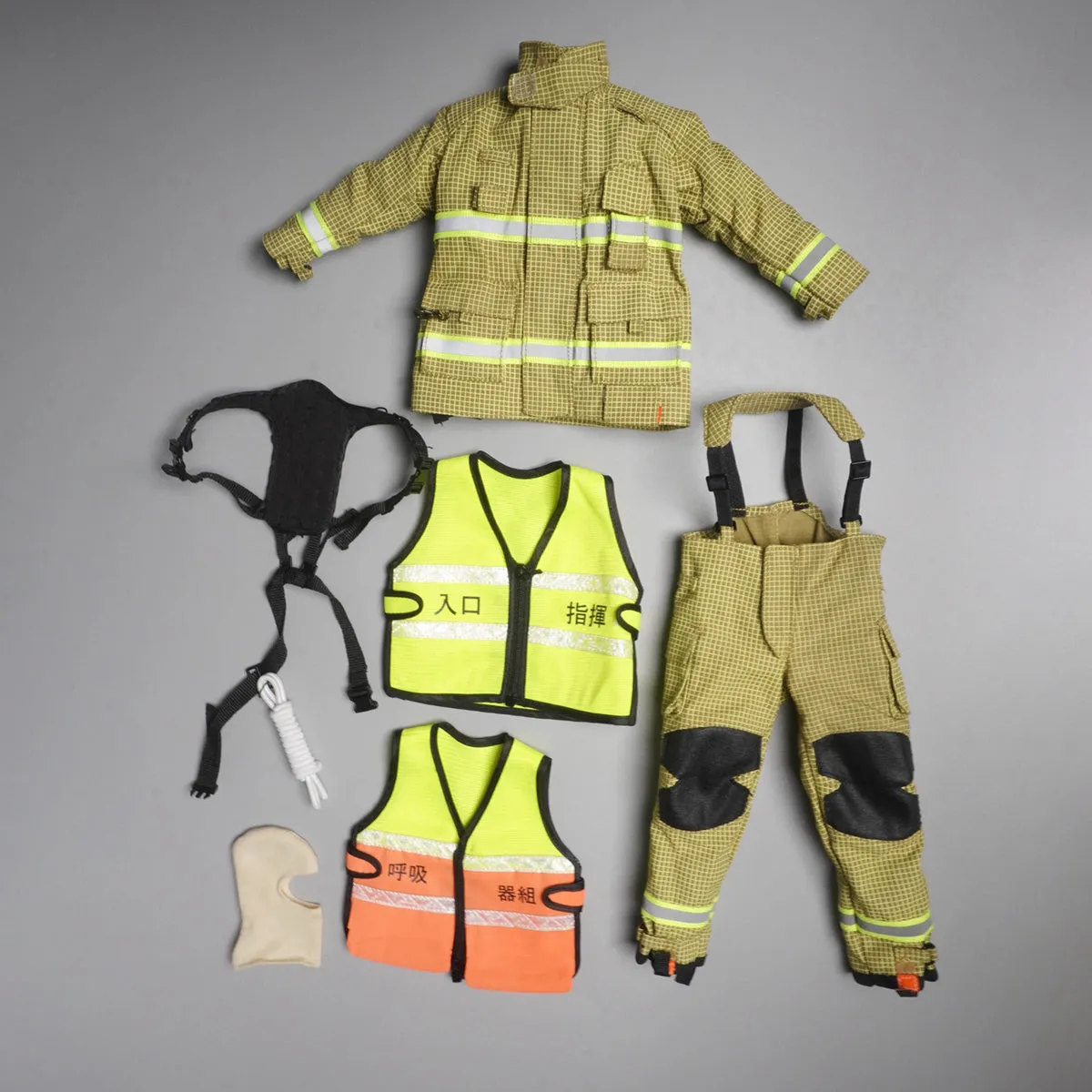 HiPlay Firefighting Hero Firefighter Suit Set A Yellow, Doll Clothes For 12-inches Figure