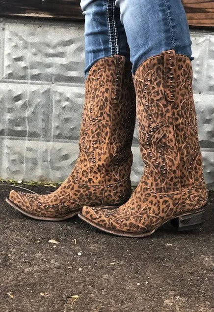 Lane Saratoga Stud Boot~ Custom Cowgirl Kim Wild Cheetah Print
