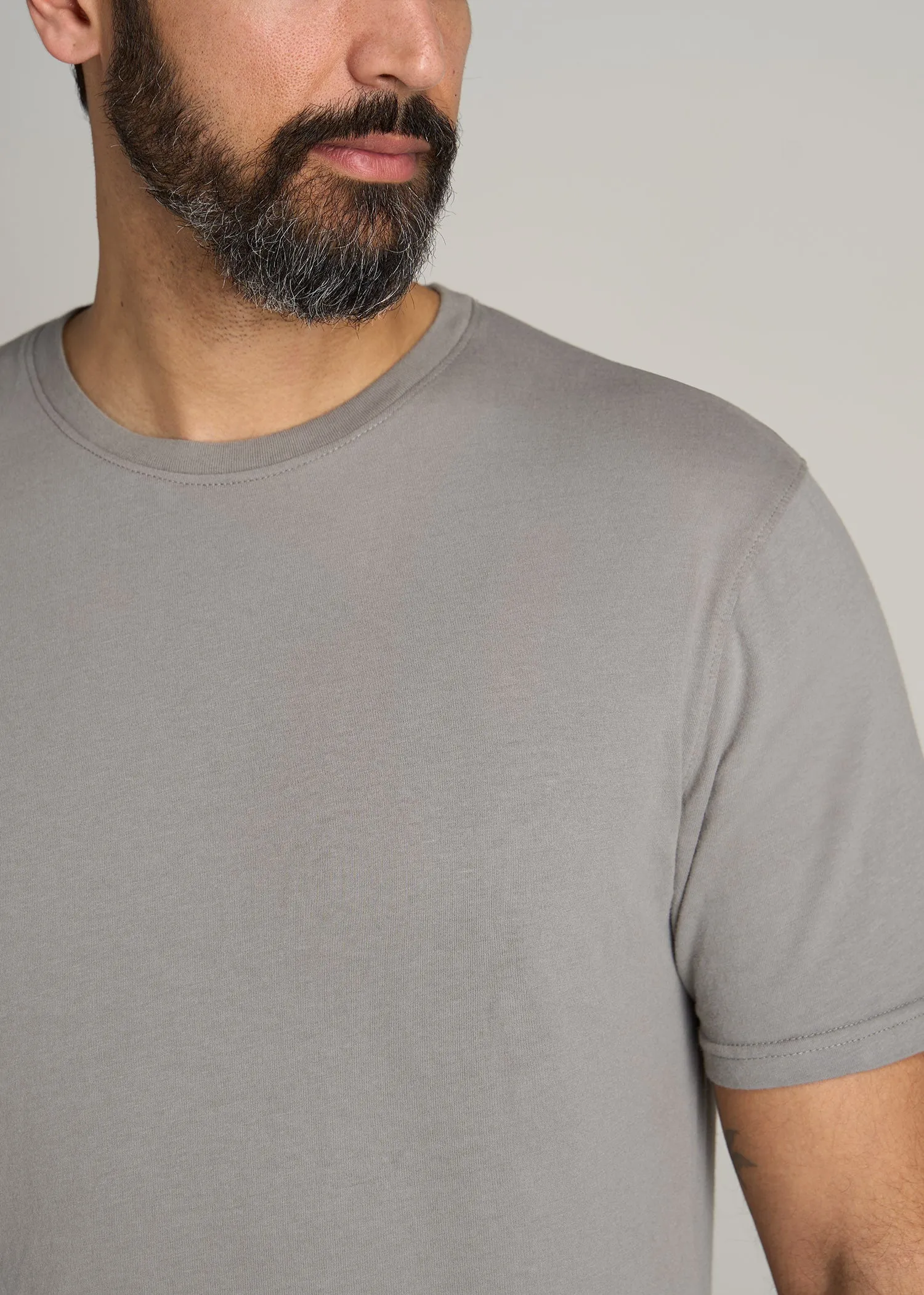 LJ&S Men's Tall REGULAR-FIT Crew Neck Tee in Pewter