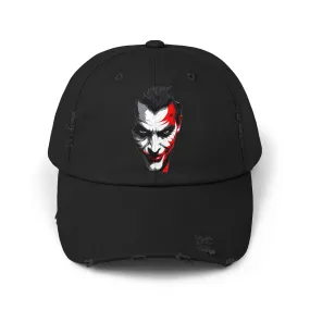 Mens & women Distressed Cap with Joker Graphic - Trendy Vintage Style Hat for Fans