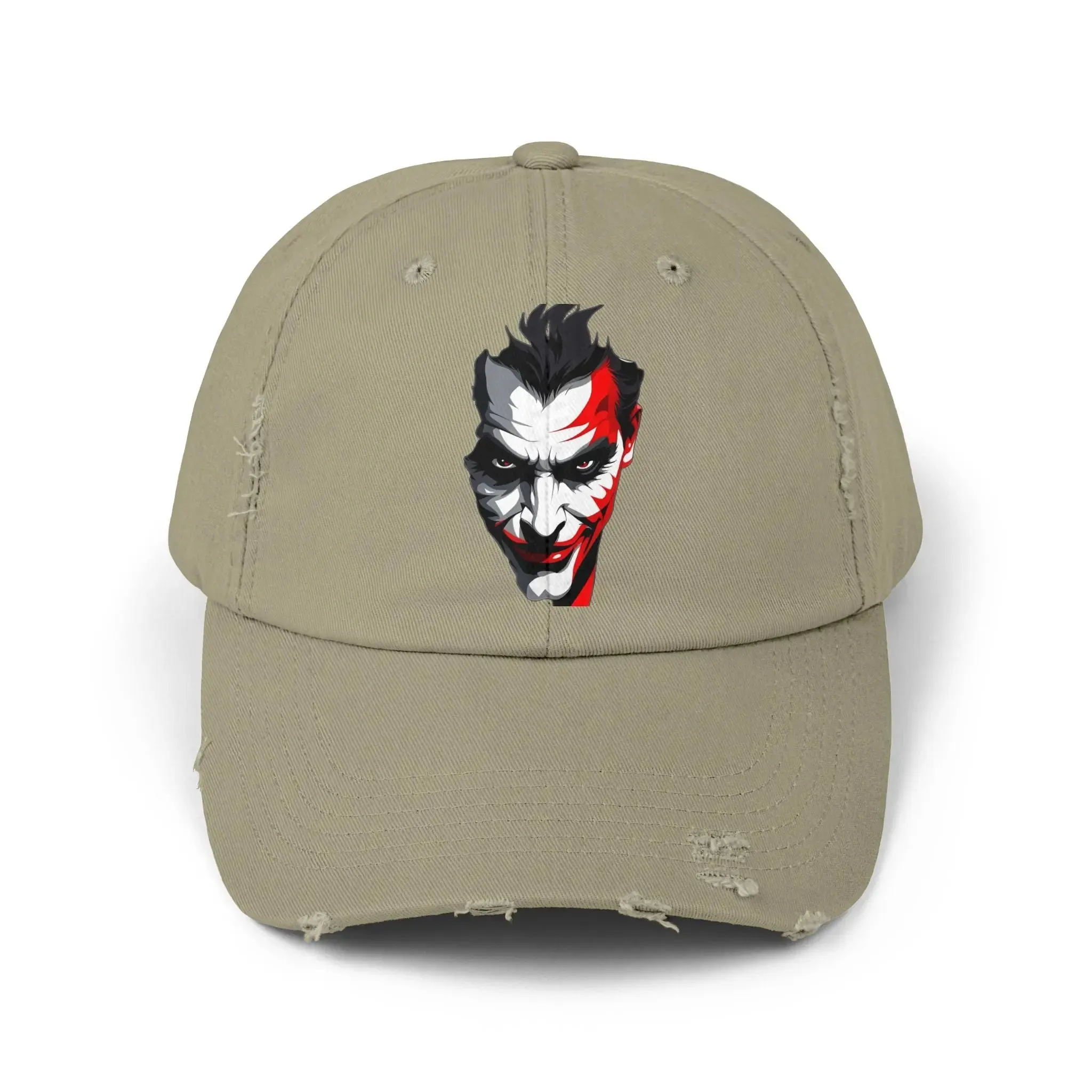 Mens & women Distressed Cap with Joker Graphic - Trendy Vintage Style Hat for Fans