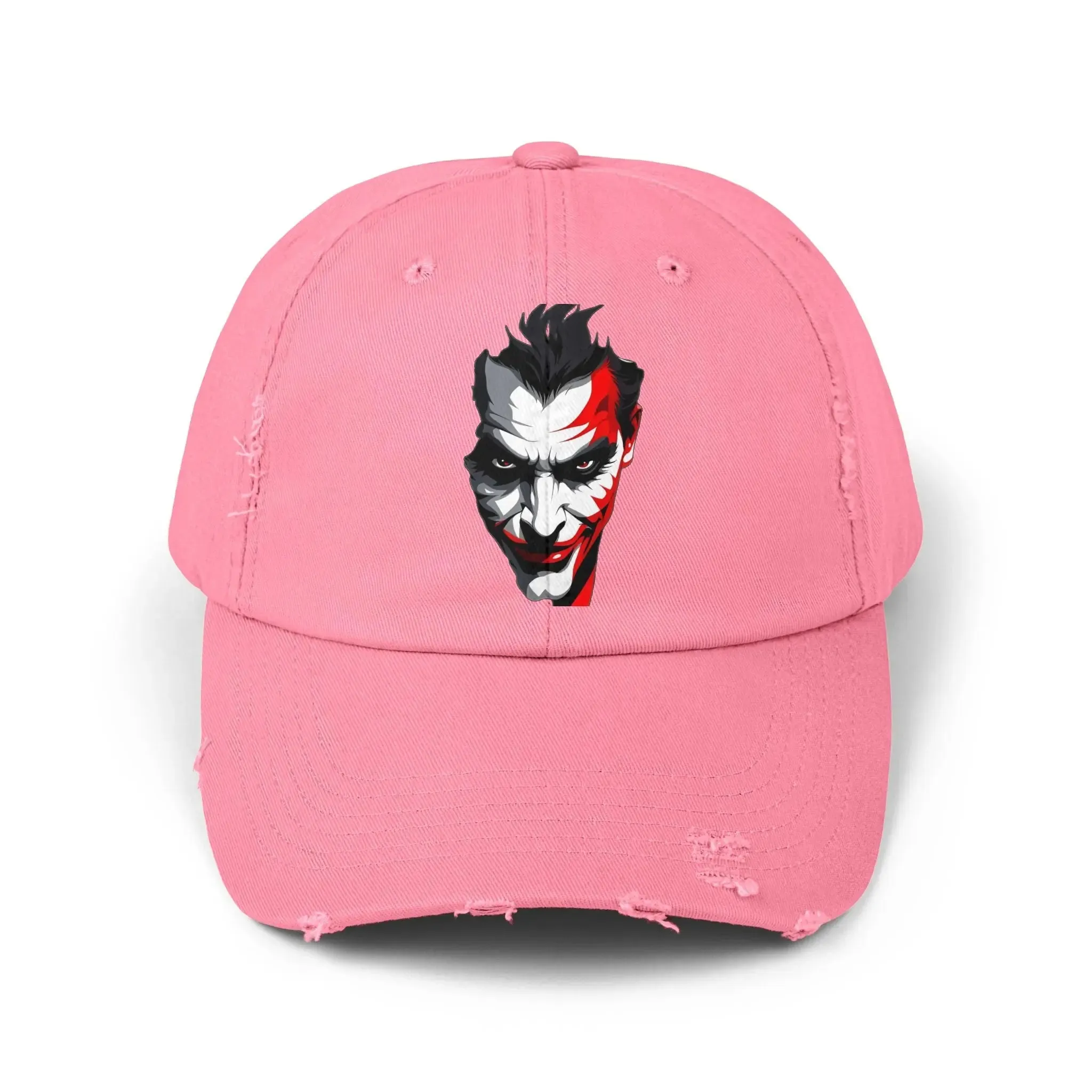 Mens & women Distressed Cap with Joker Graphic - Trendy Vintage Style Hat for Fans
