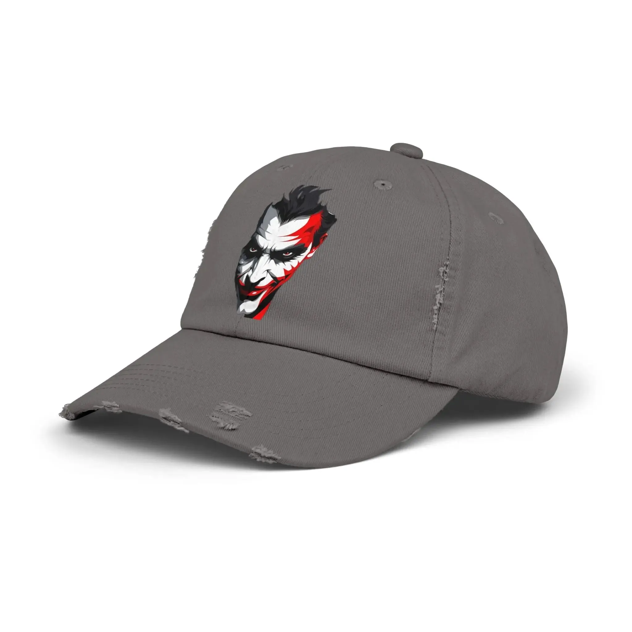 Mens & women Distressed Cap with Joker Graphic - Trendy Vintage Style Hat for Fans