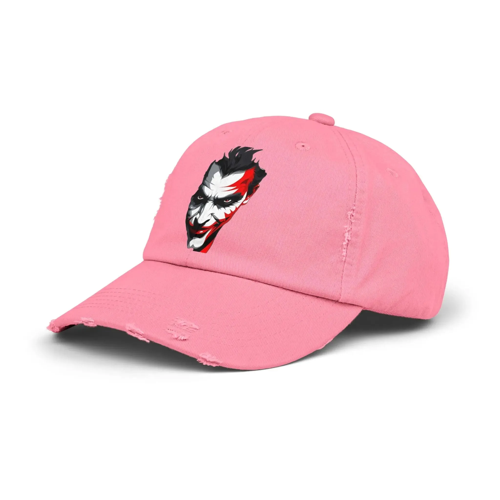 Mens & women Distressed Cap with Joker Graphic - Trendy Vintage Style Hat for Fans