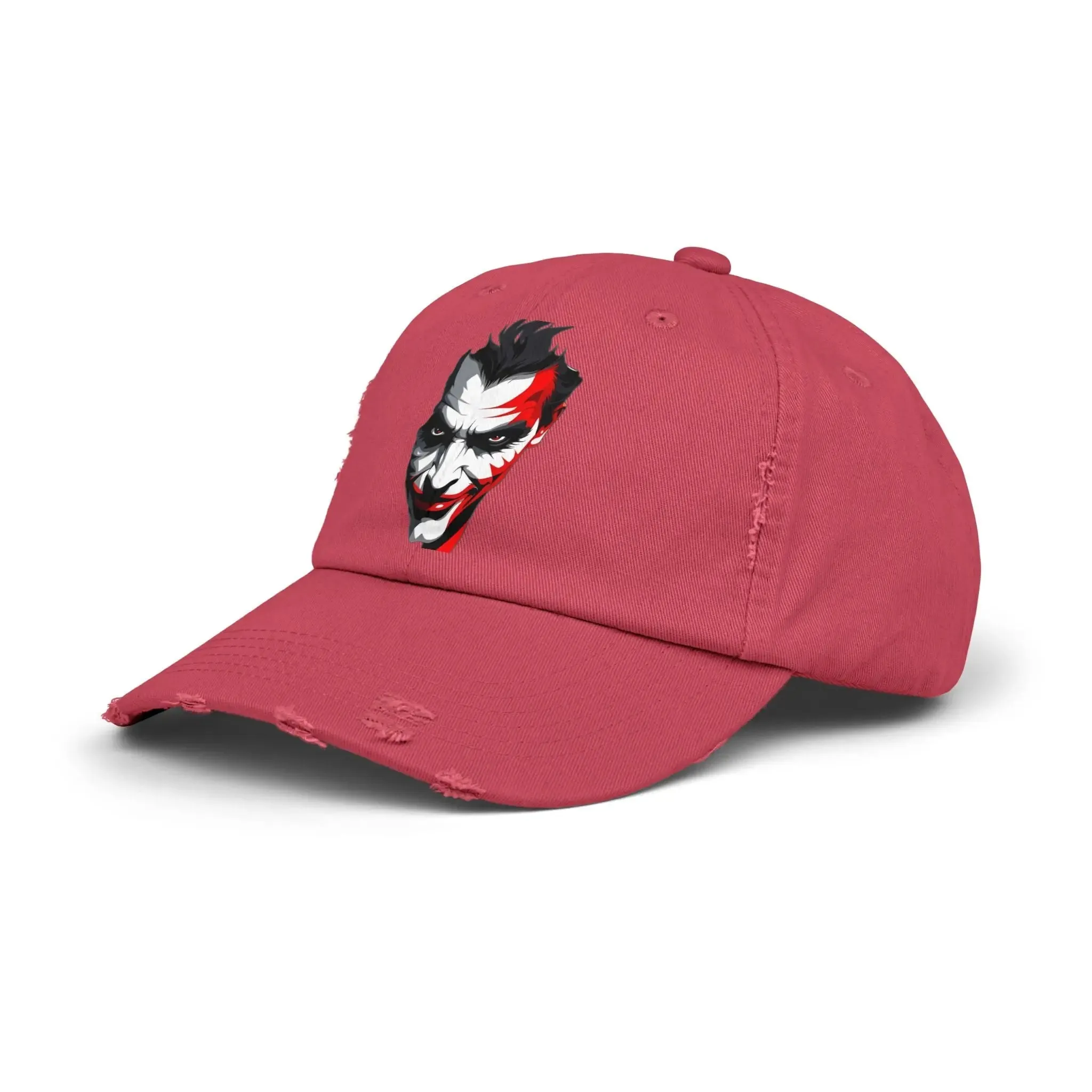 Mens & women Distressed Cap with Joker Graphic - Trendy Vintage Style Hat for Fans