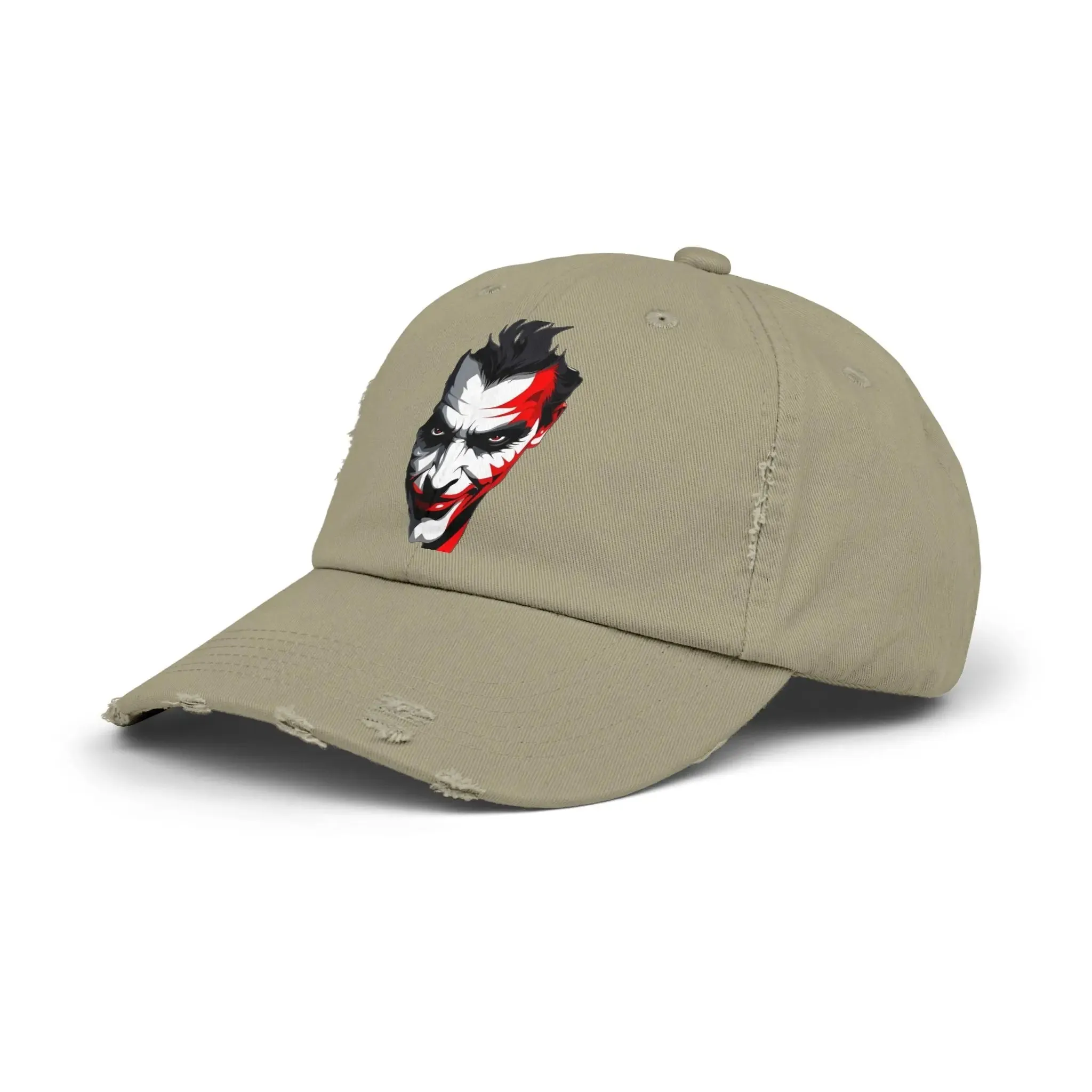 Mens & women Distressed Cap with Joker Graphic - Trendy Vintage Style Hat for Fans