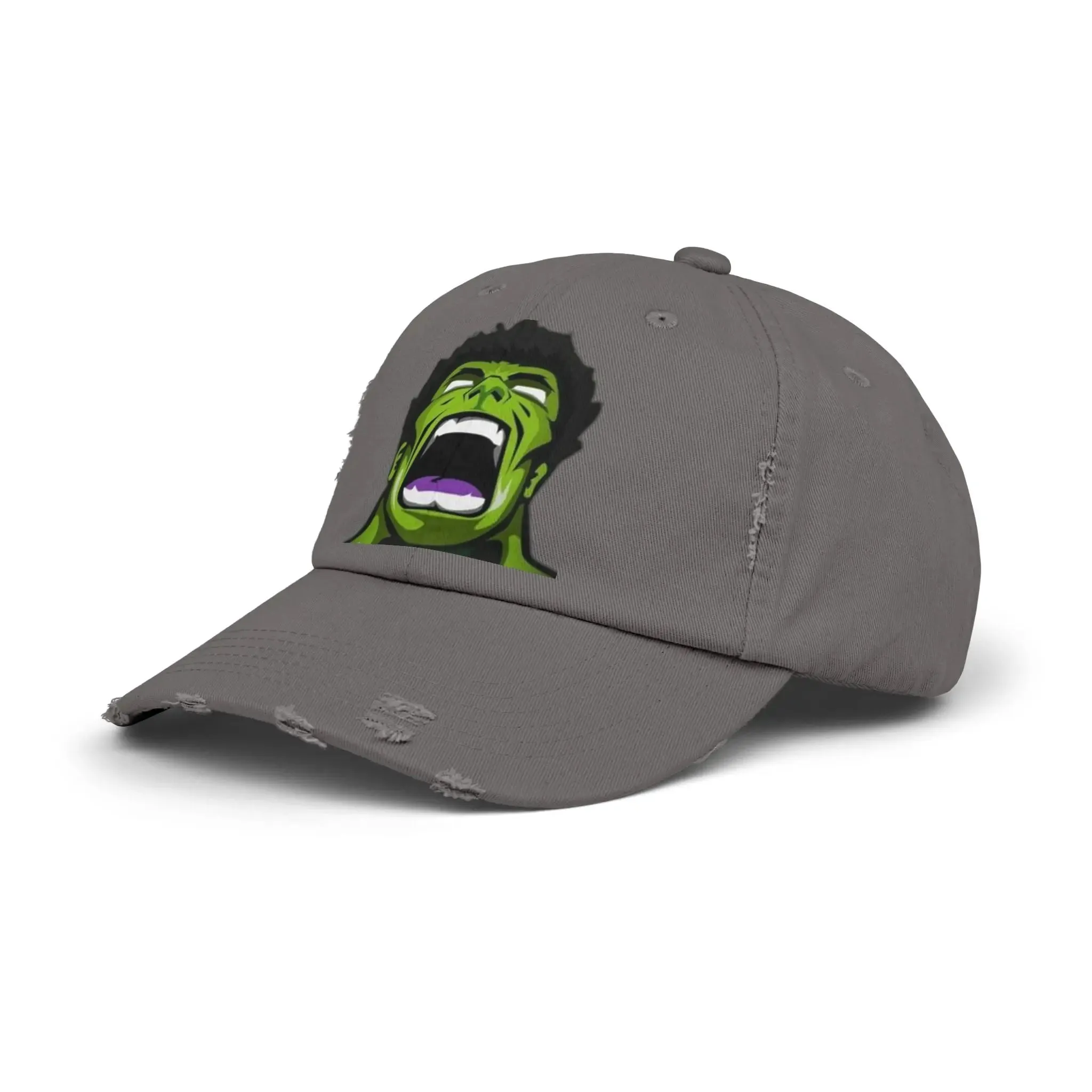 Men's & Women's Distressed Cap - Hulk Graphic Cap for Marvel Fans