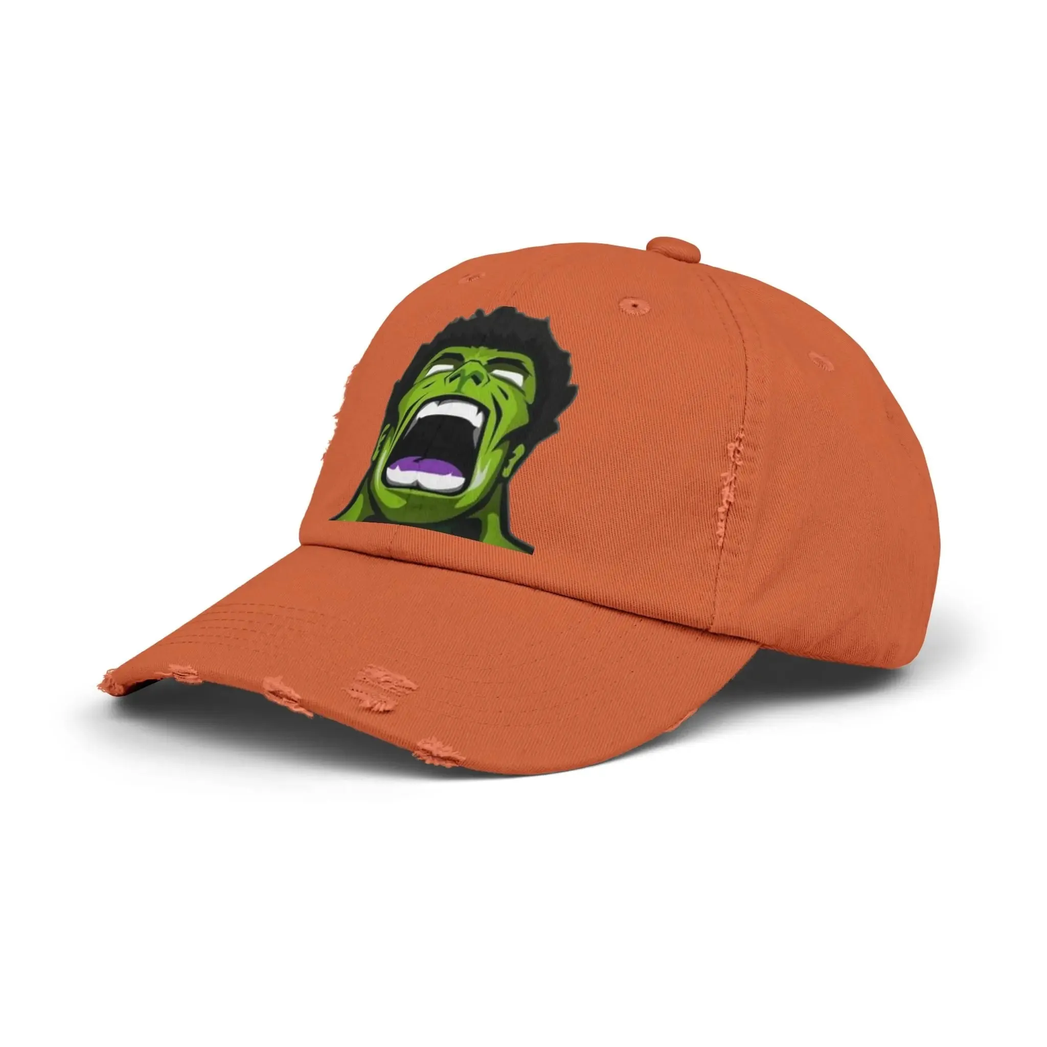 Men's & Women's Distressed Cap - Hulk Graphic Cap for Marvel Fans