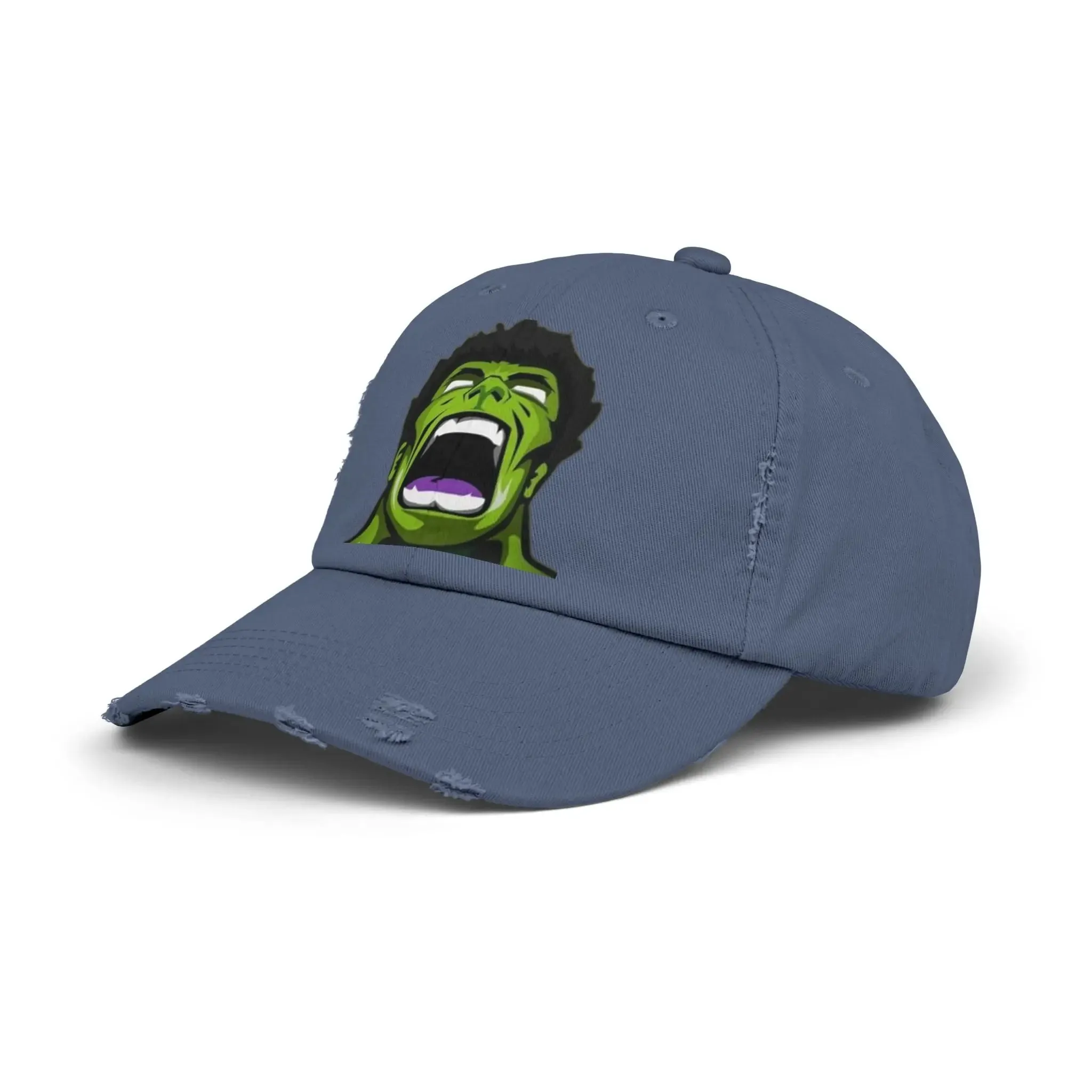 Men's & Women's Distressed Cap - Hulk Graphic Cap for Marvel Fans