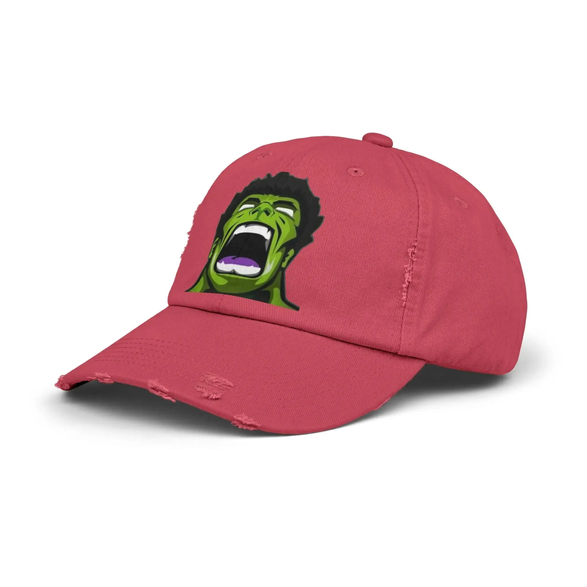 Men's & Women's Distressed Cap - Hulk Graphic Cap for Marvel Fans
