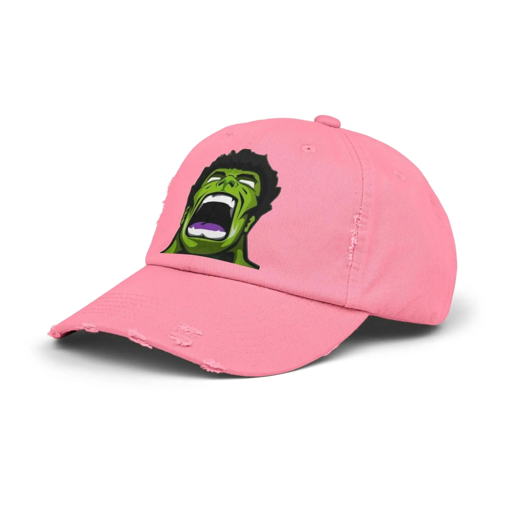 Men's & Women's Distressed Cap - Hulk Graphic Cap for Marvel Fans