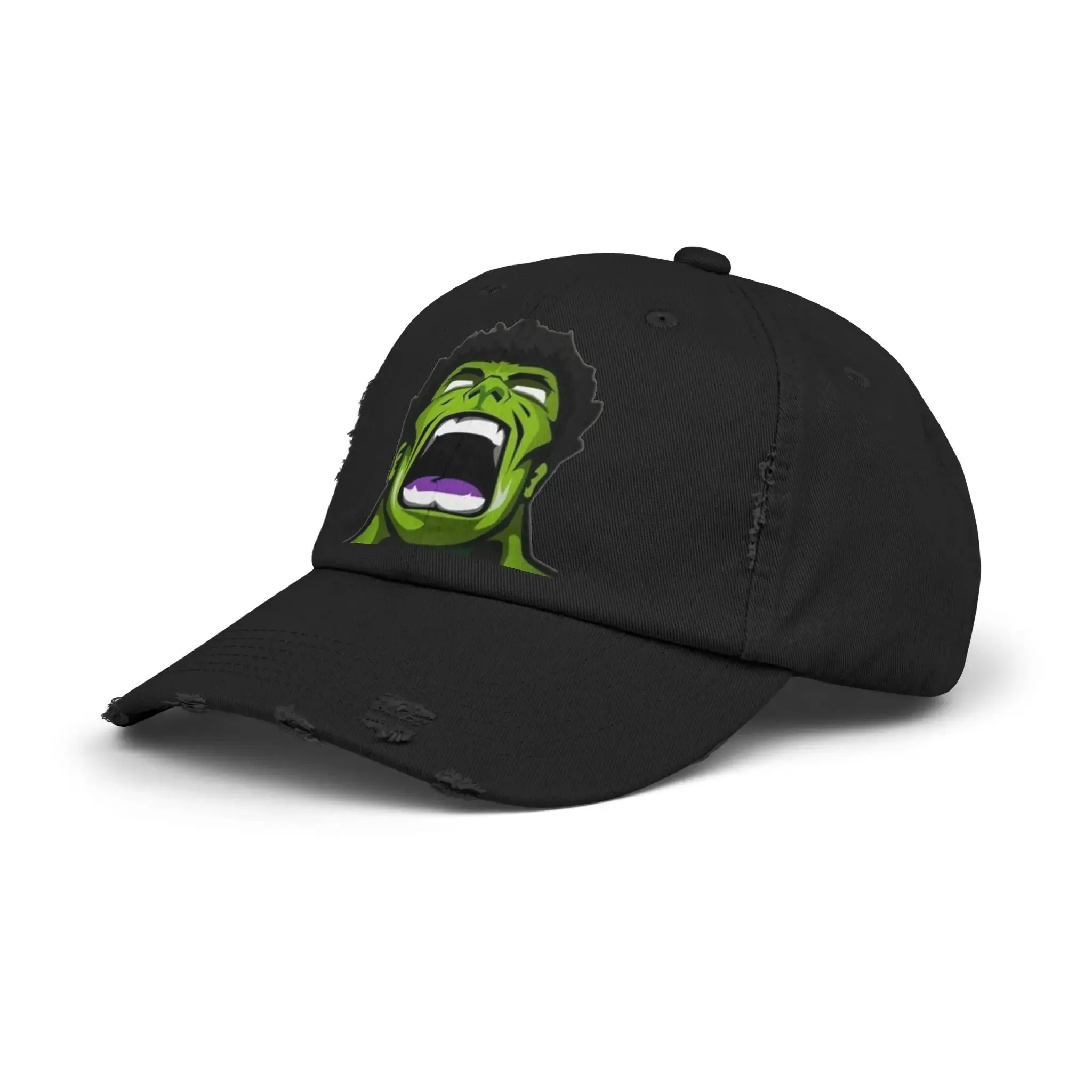 Men's & Women's Distressed Cap - Hulk Graphic Cap for Marvel Fans