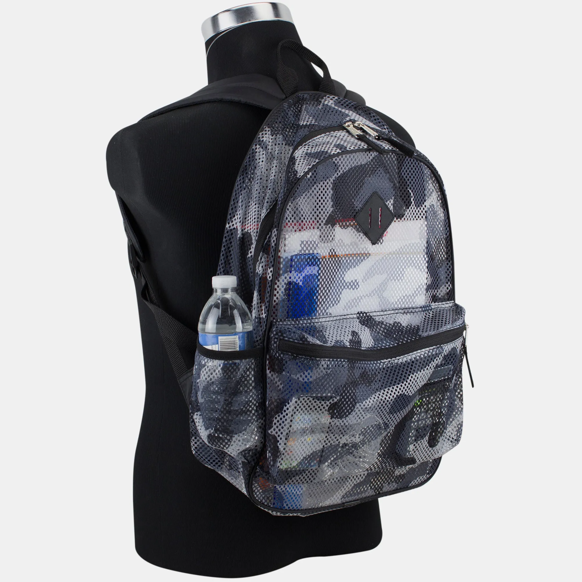 Mesh Backpack, Red/Black