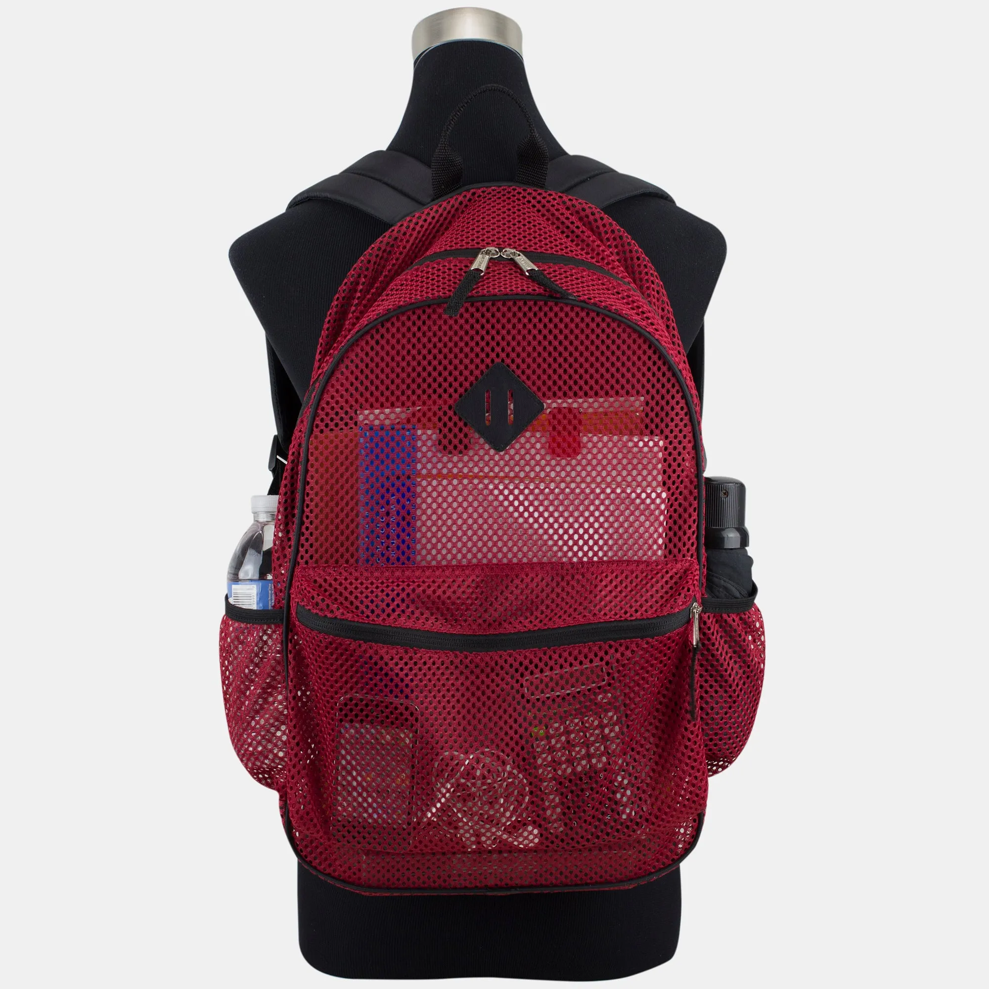 Mesh Backpack, Red/Black