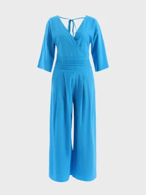 Midsize Chic Bat Sleeves Jumpsuit